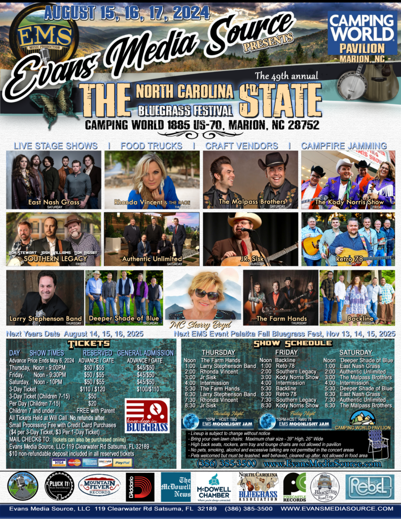 North Carolina State Bluegrass Festival Evans Media Source (EMS), LLC